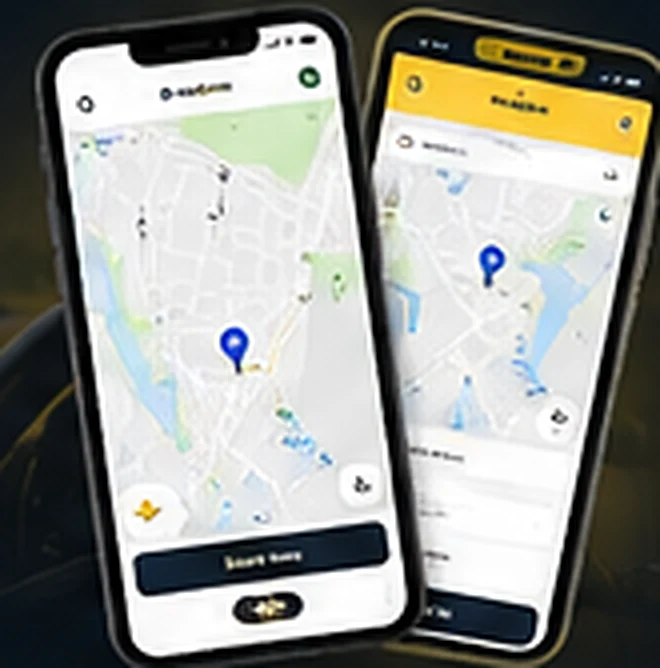 Illustrative Taxi.com.cy passenger app screens